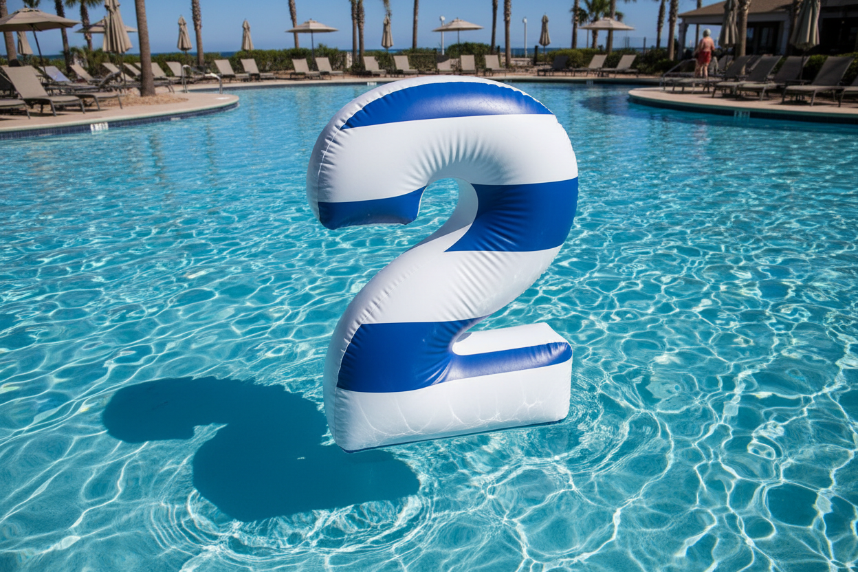 número 2 en una piscina